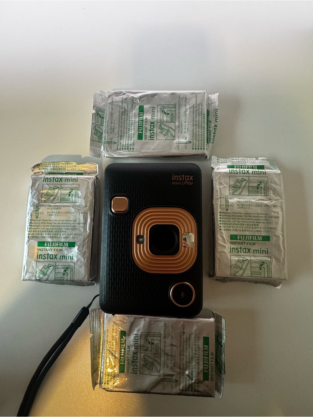 Fujifilm Instax Mini LiPlay Camera in Black with Gold Accents - Picture 2 of 4